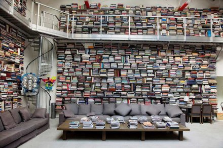 Karl Lagerfeld's Paris Apartment full to bursting with books